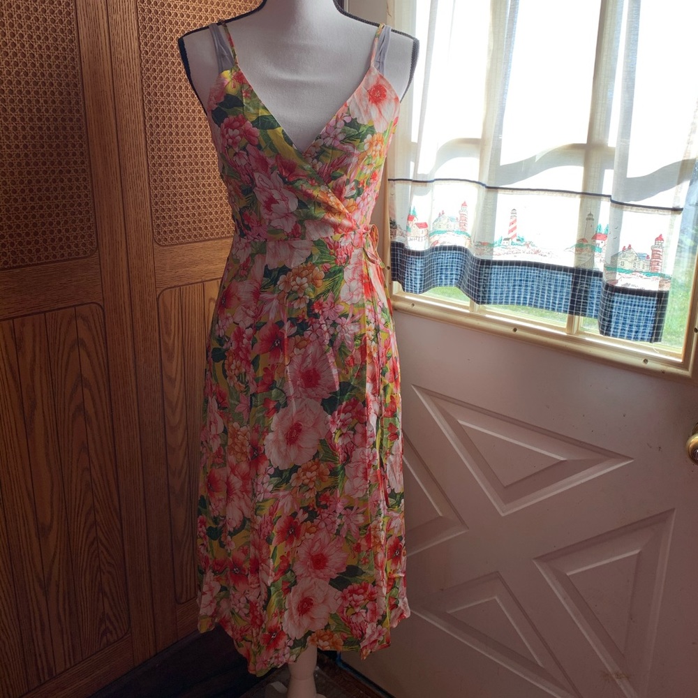 Forever 21 Floral Wrap Midi Dress